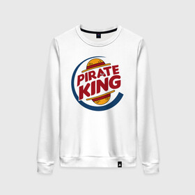 Женский свитшот хлопок с принтом PIRATE KING ONE PIECE в городе Новоалтайск, 100% хлопок | прямой крой, круглый вырез, на манжетах и по низу широкая трикотажная резинка  | anime | luffi | lufi | manga | one piece | samurai | wano ван пис | zoho | большой куш | ван пис | вон пис | зохо | корабль | луфи | луффи | манга | манки д. луффи | пират | самурай | уон пис
