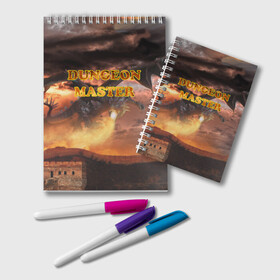 Блокнот с принтом Dungeon Master в городе Новоалтайск, 100% бумага | 48 листов, плотность листов — 60 г/м2, плотность картонной обложки — 250 г/м2. Листы скреплены удобной пружинной спиралью. Цвет линий — светло-серый
 | Тематика изображения на принте: dd | dnd | dungeon master | dungeons and dragons | мастер подземелий