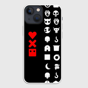 Чехол для iPhone 13 mini с принтом Любовь, смерть и роботы в городе Новоалтайск,  |  | love death robots | netflix | анимационные | знаки | иконки | кибер | крест | логотипы сериалов | нетфликс | роботы | сердце | сериалы | символы | черепа | черно белый