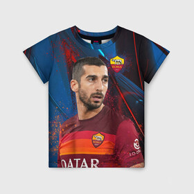Детская футболка 3D Henrikh Mkhitaryan Roma: в городе Новоалтайск, 100% гипоаллергенный полиэфир | прямой крой, круглый вырез горловины, длина до линии бедер, чуть спущенное плечо, ткань немного тянется | henrikh mkhitaryan | mkhitaryan | roma | roma fc | vdzabma | генрих мхитарян | мхитарян | рома | фк рома