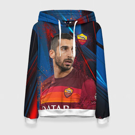 Женская толстовка 3D с принтом Henrikh Mkhitaryan Roma в городе Новоалтайск, 100% полиэстер  | двухслойный капюшон со шнурком для регулировки, мягкие манжеты на рукавах и по низу толстовки, спереди карман-кенгуру с мягким внутренним слоем. | henrikh mkhitaryan | mkhitaryan | roma | roma fc | vdzabma | генрих мхитарян | мхитарян | рома | фк рома