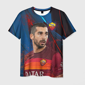 Мужская футболка 3D с принтом Henrikh Mkhitaryan Roma в городе Новоалтайск, 100% полиэфир | прямой крой, круглый вырез горловины, длина до линии бедер | Тематика изображения на принте: henrikh mkhitaryan | mkhitaryan | roma | roma fc | vdzabma | генрих мхитарян | мхитарян | рома | фк рома