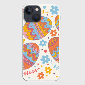 Чехол для iPhone 13 mini с принтом Пасха в городе Новоалтайск,  |  | Тематика изображения на принте: пасха | пасхальные яйца | рисунок | цветы | яйца