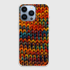 Чехол для iPhone 13 Pro с принтом Радужная вязка в городе Новоалтайск,  |  | вязание | вязка | елочка | имитация | лицевая | радужная