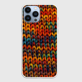 Чехол для iPhone 13 Pro Max с принтом Радужная вязка в городе Новоалтайск,  |  | вязание | вязка | елочка | имитация | лицевая | радужная
