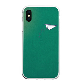 Чехол для iPhone XS Max матовый с принтом Бумажный самолетик в городе Новоалтайск, Силикон | Область печати: задняя сторона чехла, без боковых панелей | Тематика изображения на принте: flight | plane | бумага | бумажный самолетик | небо | полет | самолет