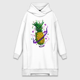 Платье-худи хлопок с принтом Ананас в городе Новоалтайск,  |  | art | drawing | food | pineapple | ананас | арт | еда | рисунок