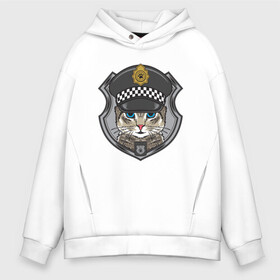 Мужское худи Oversize хлопок с принтом CAT POLICE | КОШАЧЬЯ ПОЛИЦИЯ (Z) в городе Новоалтайск, френч-терри — 70% хлопок, 30% полиэстер. Мягкий теплый начес внутри —100% хлопок | боковые карманы, эластичные манжеты и нижняя кромка, капюшон на магнитной кнопке | 102 | 112 | cat | cats | constabulary | cop | law | meow | police | policeman | жандарм | интерпол | коп | копы | кот | котик | котики | коты | кошка | кошки | красивая кошка | мент | мяу