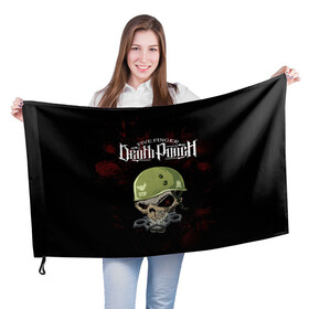 Флаг 3D с принтом Five Finger Death Punch в городе Новоалтайск, 100% полиэстер | плотность ткани — 95 г/м2, размер — 67 х 109 см. Принт наносится с одной стороны | Тематика изображения на принте: 5fdp | alternative | ffdp | five finfer death punch | ghost | groove | hard | ivan moody | rock