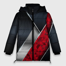Женская зимняя куртка Oversize с принтом 3D BLACK AND RED METAL в городе Новоалтайск, верх — 100% полиэстер; подкладка — 100% полиэстер; утеплитель — 100% полиэстер | длина ниже бедра, силуэт Оверсайз. Есть воротник-стойка, отстегивающийся капюшон и ветрозащитная планка. 

Боковые карманы с листочкой на кнопках и внутренний карман на молнии | 3d | 3д | luxury | versace | vip | абстракция | блеск | блестки | версаче | вип | паттерн | роскошь | соты | текстуры