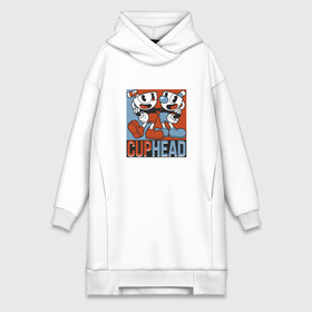 Платье-худи хлопок с принтом Cuphead and Mugman в городе Новоалтайск,  |  | animation | cup | cuphead | gamer | mugman | retro | run and gun | shooter | анимация | ретро | чашек | чашка | чашкоголовый | шутер