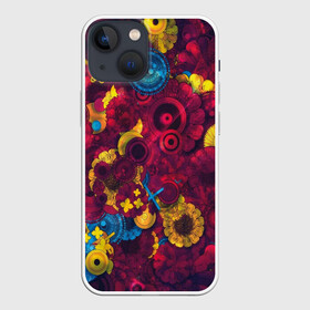 Чехол для iPhone 13 mini с принтом Цветы   шестеренки в городе Новоалтайск,  |  | странные цветы | узоры | узоры цветов | цветы | шестеренки