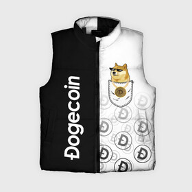 Женский жилет утепленный 3D с принтом DOGECOIN  DOGE  КАРМАН в городе Новоалтайск,  |  | crypto | cryptocurrency | doge | dogecoin | elon mask | pattern | trading | биржа криптовалют | градиент. | доги | догикоин | илон маск | криптовалюта | мем | трейдинг | узор | черное белое