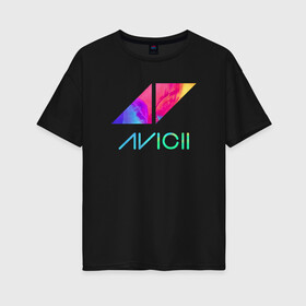 Женская футболка хлопок Oversize с принтом AVICII RAINBOW в городе Новоалтайск, 100% хлопок | свободный крой, круглый ворот, спущенный рукав, длина до линии бедер
 | avicii | beatport | club | dj | edm | electro | eq | house | levels | music | production | radio | techno | top | trance | ависи | авичи | дискотека | звезда | клуб | музыка | музыкант | продюссер | радио | фестиваль | швеция | эквалайзер