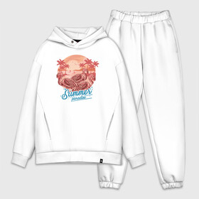 Мужской костюм хлопок OVERSIZE с принтом Summer paradise   Летний рай в городе Новоалтайск,  |  | beach | palm | sea | summer | волны | жара | летние | лето | море | пальмы | пляж | фламинго