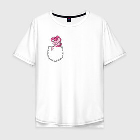 Мужская футболка хлопок Oversize с принтом Pinkie Dance в кармане в городе Новоалтайск, 100% хлопок | свободный крой, круглый ворот, “спинка” длиннее передней части | my little pony | весёлая пинки пай | добрая флаттершайн | дружба это чудо | единорог | единороги | май литл пони | мульт | мультфильм | радуга дэш | селестия | спайк | сумеречная искорка | честная эплджек