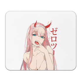 Коврик для мышки прямоугольный с принтом Darling in the Franxx Zero Two в городе Новоалтайск, натуральный каучук | размер 230 х 185 мм; запечатка лицевой стороны | 02 | anime girl | darling in the franxx | zero two | аниме | дарлинг во франксе | девушка с розовыми волосами | манга | милый во франксе | ноль два | розовые волосы | тян