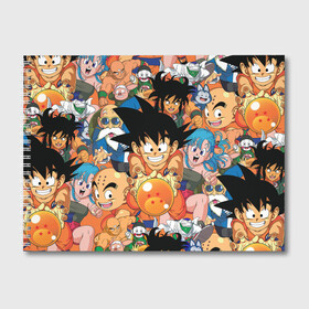 Альбом для рисования с принтом Dragon Ball (главные герои) в городе Новоалтайск, 100% бумага
 | матовая бумага, плотность 200 мг. | anime | dragon ball | dragon ball z | goku | аниме | драконий жемчуг | жемчуг дракона | манга | сайян | сон гоку