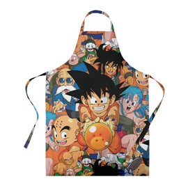 Фартук 3D с принтом Dragon Ball (главные герои) в городе Новоалтайск, 100% полиэстер | общий размер — 65 х 85 см, ширина нагрудника — 26 см, горловина — 53 см, длина завязок — 54 см, общий обхват в поясе — 173 см. Принт на завязках и на горловине наносится с двух сторон, на основной части фартука — только с внешней стороны | anime | dragon ball | dragon ball z | goku | аниме | драконий жемчуг | жемчуг дракона | манга | сайян | сон гоку