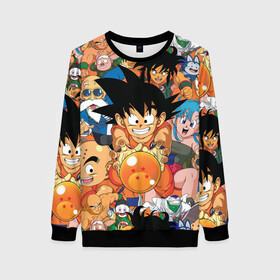 Женский свитшот 3D с принтом Dragon Ball (главные герои) в городе Новоалтайск, 100% полиэстер с мягким внутренним слоем | круглый вырез горловины, мягкая резинка на манжетах и поясе, свободная посадка по фигуре | anime | dragon ball | dragon ball z | goku | аниме | драконий жемчуг | жемчуг дракона | манга | сайян | сон гоку