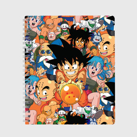 Тетрадь с принтом Dragon Ball (главные герои) в городе Новоалтайск, 100% бумага | 48 листов, плотность листов — 60 г/м2, плотность картонной обложки — 250 г/м2. Листы скреплены сбоку удобной пружинной спиралью. Уголки страниц и обложки скругленные. Цвет линий — светло-серый
 | anime | dragon ball | dragon ball z | goku | аниме | драконий жемчуг | жемчуг дракона | манга | сайян | сон гоку