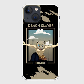 Чехол для iPhone 13 mini с принтом DEMON SLAYER INOSUKE в городе Новоалтайск,  |  | Тематика изображения на принте: demon slayer | kamado | kimetsu no yaiba | nezuko | tanjiro | аниме | гию томиока | зеницу агацума | иноске хашибира | камадо | клинок | корзинная девочка | манга | музан кибуцуджи | незуко | рассекающий демонов | танджиро