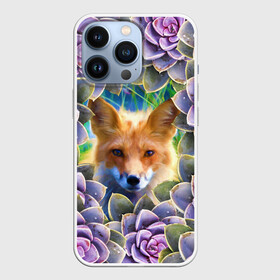 Чехол для iPhone 13 Pro с принтом Лиса среди цветов в городе Новоалтайск,  |  | flower | flowers | fox | лиса | лисичка | цветок | цветы