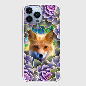 Чехол для iPhone 13 Pro Max с принтом Лиса среди цветов в городе Новоалтайск,  |  | flower | flowers | fox | лиса | лисичка | цветок | цветы