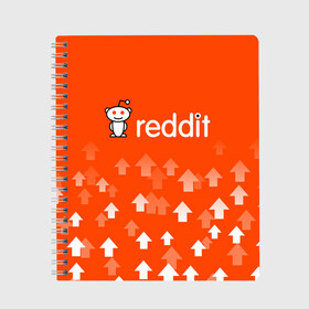 Тетрадь с принтом REDDIT / РЕДДИТ / UPVOTED в городе Новоалтайск, 100% бумага | 48 листов, плотность листов — 60 г/м2, плотность картонной обложки — 250 г/м2. Листы скреплены сбоку удобной пружинной спиралью. Уголки страниц и обложки скругленные. Цвет линий — светло-серый
 | Тематика изображения на принте: forum | logo | memeeconomy | memes | reddit | the button | upvoted | вверх. | градиент | лого | логотип | мемы | поднять голос | подписчики | реддит | редит | сабреддит | социальная сеть | стрелки | тайный санта | форум