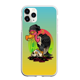 Чехол для iPhone 11 Pro матовый с принтом птица падальщик гриф меломан в городе Новоалтайск, Силикон |  | Тематика изображения на принте: гриф | меломан | музыкант | падальщик | птица | череп