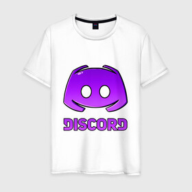 Мужская футболка хлопок с принтом DISCORD / ДИСКОРД / ЛОГОТИП в городе Новоалтайск, 100% хлопок | прямой крой, круглый вырез горловины, длина до линии бедер, слегка спущенное плечо. | discord | discord nitro | gamer | games | дискорд | дискорд бот | дискорд нитро | дискорд сервер | игры | логотип. | социальные сети