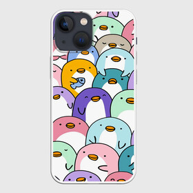 Чехол для iPhone 13 mini с принтом Пингвины в городе Новоалтайск,  |  | морские птицы | пингвин | пингвины | птица | птицы | птички | рыбка