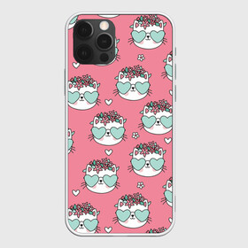 Чехол для iPhone 12 Pro Max с принтом Котики с цвточками в городе Новоалтайск, Силикон |  | cat | cats | kitten | глаза | глазки | девочкам | кот | котёнок | котик | котики | котэ | котята | кошак | кошка | кошки | красивая | милая | прикольная | светлая | темная | черная