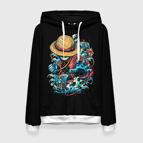 Женская толстовка 3D с принтом One Piece. Retro Style в городе Новоалтайск, 100% полиэстер  | двухслойный капюшон со шнурком для регулировки, мягкие манжеты на рукавах и по низу толстовки, спереди карман-кенгуру с мягким внутренним слоем. | d | one | piece | белоус | боа | брук | ван | гарп | гоинг | д | дозор | зоро | кид | ло | луффи | мерри | михоук | монки | нами | пис | робин | ророноа | сабо | санджи | санни | саузенд | соломенная | тич | трафальгар