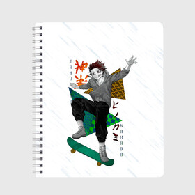 Тетрадь с принтом Танджиро Камадо Kimetsu no Yaiba в городе Новоалтайск, 100% бумага | 48 листов, плотность листов — 60 г/м2, плотность картонной обложки — 250 г/м2. Листы скреплены сбоку удобной пружинной спиралью. Уголки страниц и обложки скругленные. Цвет линий — светло-серый
 | demon slayer | kamado | kimetsu no yaiba | nezuko | tanjiro | аниме | гию томиока | зеницу агацума | иноске хашибира | камадо | клинок | корзинная девочка | манга | музан кибуцуджи | незуко | рассекающий демонов | танджиро