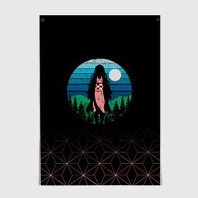 Постер с принтом Незуко Камадо Kimetsu no Yaiba в городе Новоалтайск, 100% бумага
 | бумага, плотность 150 мг. Матовая, но за счет высокого коэффициента гладкости имеет небольшой блеск и дает на свету блики, но в отличии от глянцевой бумаги не покрыта лаком | demon slayer | kamado | kimetsu no yaiba | nezuko | tanjiro | аниме | гию томиока | зеницу агацума | иноске хашибира | камадо | клинок | корзинная девочка | манга | музан кибуцуджи | незуко | рассекающий демонов | танджиро