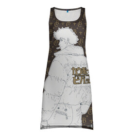 Платье-майка 3D с принтом Cowboy Bebop fashion в городе Новоалтайск, 100% полиэстер | полуприлегающий силуэт, широкие бретели, круглый вырез горловины, удлиненный подол сзади. | anime | cowboy bebop | louis vuitton | lv | manga | spike spiegel | аниме | бибоп | ковбой | ковбой бибоп | космический | космос | луи виттон | манга | ретро аниме | спайк шпигель