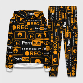 Женский костюм 3D (с толстовкой) с принтом PORNHUB   ПОРНХАБ   УЗОР в городе Новоалтайск,  |  | xxx | любовь.