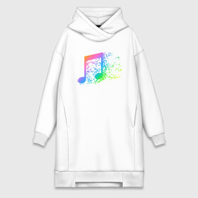 Платье-худи хлопок с принтом I LOVE MUSIC | DJ (Z) в городе Новоалтайск,  |  | dj | i love music | music | note | rainbow | дискжокей | диско | музыка | музыкальный | нота | радужная
