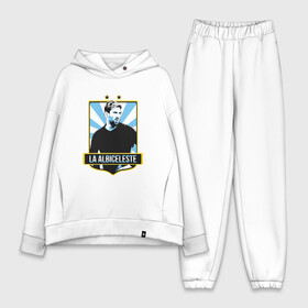 Женский костюм хлопок Oversize с принтом Messi   La Albiceleste в городе Новоалтайск,  |  | argentina | barca | barcelona | football | lionel | messi | spain | sport | аргентина | барса | барселона | гол | золотой мяч | игрок | испания | камп ноу | лионель | месси | мяч | спорт | тренер | футбол | чемпион | чемпионат