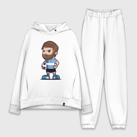Женский костюм хлопок Oversize с принтом Messi   Argentina в городе Новоалтайск,  |  | argentina | barca | barcelona | football | lionel | messi | spain | sport | аргентина | барса | барселона | гол | золотой мяч | игрок | испания | камп ноу | лионель | месси | мяч | спорт | тренер | футбол | чемпион | чемпионат