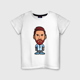 Детская футболка хлопок с принтом Boy Messi в городе Новоалтайск, 100% хлопок | круглый вырез горловины, полуприлегающий силуэт, длина до линии бедер | argentina | barca | barcelona | football | lionel | messi | spain | sport | аргентина | барса | барселона | гол | золотой мяч | игрок | испания | камп ноу | лионель | месси | мяч | спорт | тренер | футбол | чемпион | чемпионат