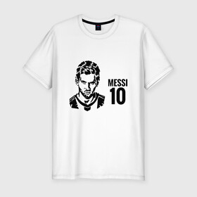 Мужская футболка хлопок Slim с принтом Messi 10 в городе Новоалтайск, 92% хлопок, 8% лайкра | приталенный силуэт, круглый вырез ворота, длина до линии бедра, короткий рукав | argentina | barca | barcelona | football | lionel | messi | spain | sport | аргентина | барса | барселона | гол | золотой мяч | игрок | испания | камп ноу | лионель | месси | мяч | спорт | тренер | футбол | чемпион | чемпионат