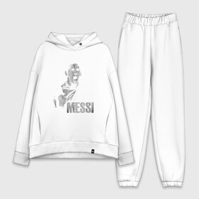 Женский костюм хлопок Oversize с принтом Messi Scream в городе Новоалтайск,  |  | argentina | barca | barcelona | football | lionel | messi | spain | sport | аргентина | барса | барселона | гол | золотой мяч | игрок | испания | камп ноу | лионель | месси | мяч | спорт | тренер | футбол | чемпион | чемпионат