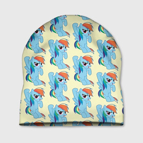 Шапка 3D с принтом Rainbow Dash в городе Новоалтайск, 100% полиэстер | универсальный размер, печать по всей поверхности изделия | my little pony | дружба это чудо | единорог | единороги | май литл пони | мульт | мультфильм | радуга дэш | селестия | спайк | сумеречная искорка