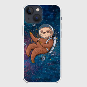 Чехол для iPhone 13 mini с принтом Милый ленивец в космосе в городе Новоалтайск,  |  | nasa | космонавт | космос | ленивец | метеориты | милый | наса