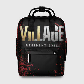 Женский рюкзак 3D с принтом Resident Evil Village логотип в городе Новоалтайск, 100% полиэстер | лямки с регулируемой длиной, сверху ручки, чтобы рюкзак нести как сумку. Основное отделение закрывается на молнию, как и внешний карман. Внутри два дополнительных кармана, один из которых закрывается на молнию. По бокам два дополнительных кармашка, куда поместится маленькая бутылочка
 | game | resident evil | resident evil 7 | resident evil village | village | виладж | игры | резидент | резидент ивел | резидент ивэл