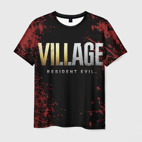 Мужская футболка 3D с принтом Resident Evil Village логотип в городе Новоалтайск, 100% полиэфир | прямой крой, круглый вырез горловины, длина до линии бедер | game | resident evil | resident evil 7 | resident evil village | village | виладж | игры | резидент | резидент ивел | резидент ивэл
