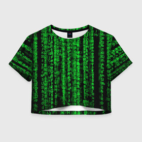 Женская футболка Crop-top 3D с принтом Программная ошибка Баг 3D в городе Новоалтайск, 100% полиэстер | круглая горловина, длина футболки до линии талии, рукава с отворотами | абстракция | буквы | илюстрация | искуство | кирилица | культура | латиница | матрица | минимализм | текстура