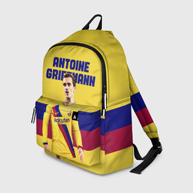Рюкзак 3D с принтом ANTOINE GRIEZMANN / ГРИЗМАНН в городе Новоалтайск, 100% полиэстер | лямки с регулируемой длиной, сверху петелька, чтобы рюкзак можно было повесить на вешалку. Основное отделение закрывается на молнию, как и внешний карман. Внутри два дополнительных кармана, один из которых закрывается на молнию. По бокам два дополнительных кармашка | Тематика изображения на принте: antoine griezmann | barcelona | football | sport | антуан гризманн | барселона | номер 7 | сборная франции | спорт. | футбол